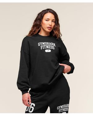 GYMSHARK Varsity Graphic Pullover - Black