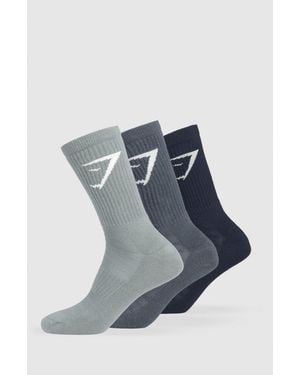 GYMSHARK Crew Socks 3Pk - Blue