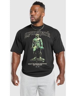 GYMSHARK Movember Graphic T-Shirt - Black