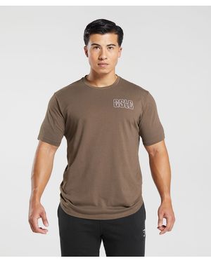 GYMSHARK Lifting Club T-Shirt - Brown