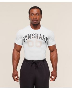 GYMSHARK Graphic Baselayer T-Shirt - White