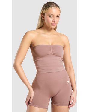 GYMSHARK Everyday Seamless Midi Tube Top - Pink