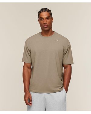 GYMSHARK Campus Crest T-Shirt - Brown