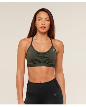 GYMSHARK Ruched Sports Bra - Green