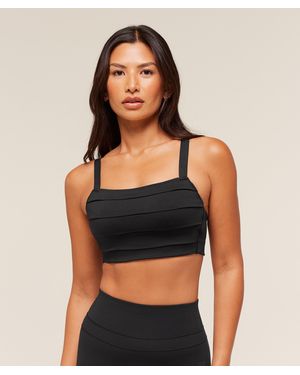 GYMSHARK Pleated Medium Support Sports Bra - Black