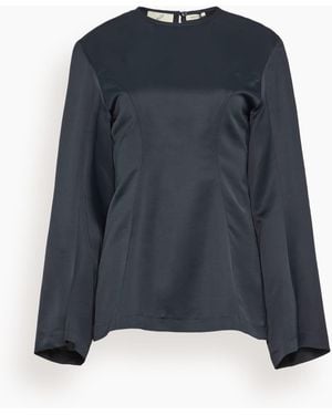 BITE STUDIOS Sculpted Satin Blouse - Blue