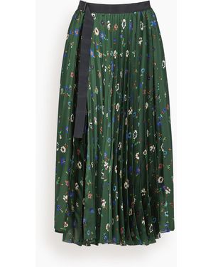 Sacai Floral Print Skirt - Green