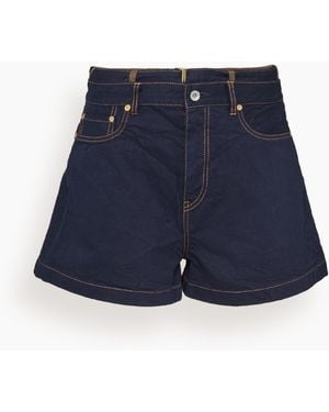 Sacai Denim X Nylon Twill Shorts - Blue