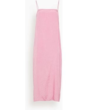 Tibi Summer Acetate Crinkle Slip Dress - Pink