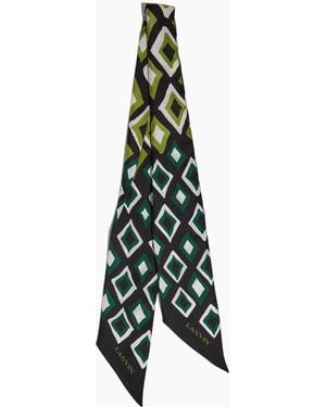 Lanvin Silk Diamond Scarf Headband - White