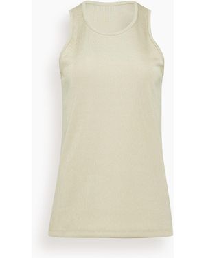 Tibi Stretch Luxe Rib Tank Top - Natural
