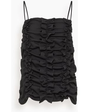 BITE STUDIOS Ruched Frill Top - Black