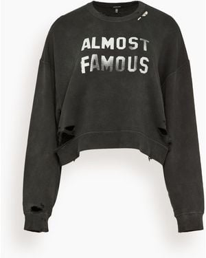 R13 Almost Famous Cropped Crewneck - Black