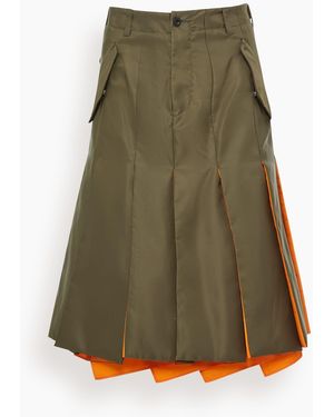 Sacai Nylon Twill Skirt - Green