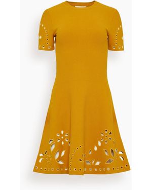 Ulla Johnson Fania Short Sleeve Knit Mini Dress - Yellow