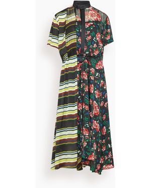 Sacai Pattern Mix Dress - Green