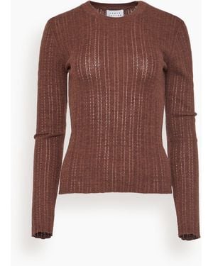 Tanya Taylor Crew Neck Kayden Top - Brown