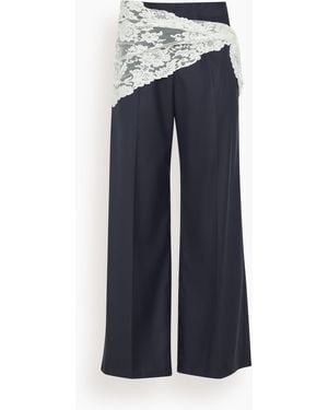 Sea Fiora Tropical Wool Pants - Blue