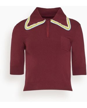 ALÉMAIS Jasper Knit Polo - Red