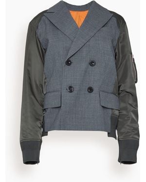 Sacai Suiting X Nylon Twill Jacket - Blue