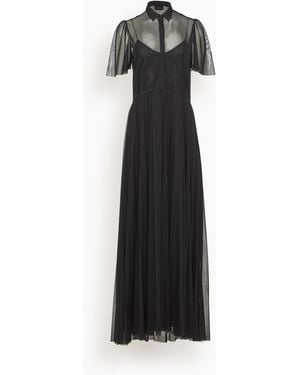 forte_forte Chic Tulle Plisse Dress - Black