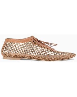 STAUD Kit Lace Up Flat - Natural