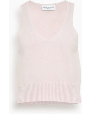 Brandon Maxwell The Reese V-Neck Knit Tank - Pink