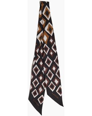 Lanvin Silk Diamond Scarf Headband - White