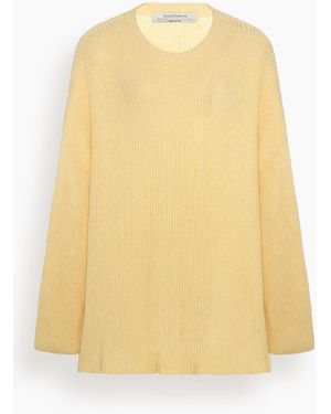Another Tomorrow Draped Crew Knit - Yellow