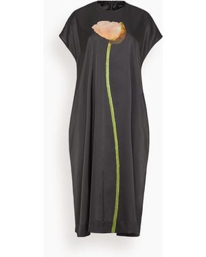 Simone Rocha Poppy Motif Smock Dress - Black