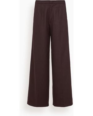 forte_forte Wool Cloth High Waist Pants - Purple