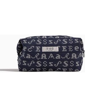 Sea Kit Embroidery Cosmetic Case - Blue