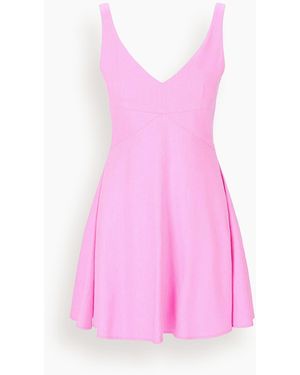STAUD Madison Linen Mini Dress - Pink