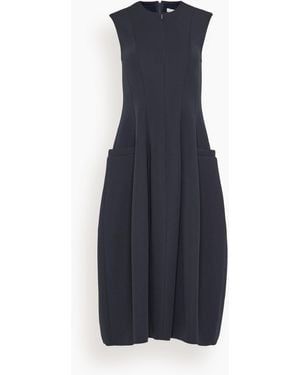 Tibi Bonded Twill Sleeveless Sculpted Dress - Blue