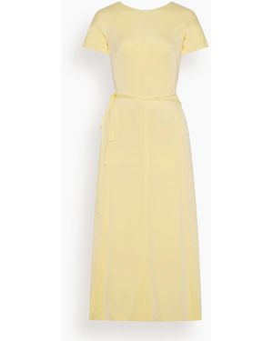 Another Tomorrow Fluid Wrap Dress - Yellow