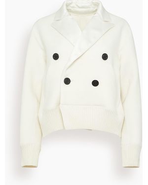 Sacai Cotton Cashmere Knit Jacket - Natural
