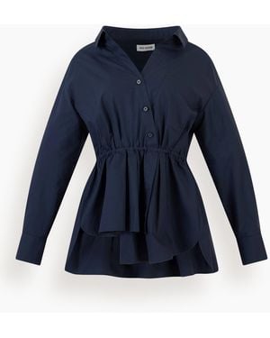 Rosie Assoulin Falling Off The Shoulder Top - Blue