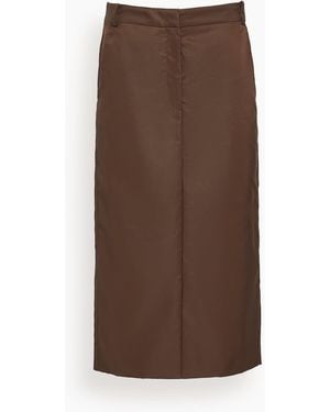 Tibi Eco Nylon Midi Trouser Skirt - Brown