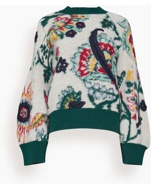 Sacai Floral Jacquard Knit Pullover - Green