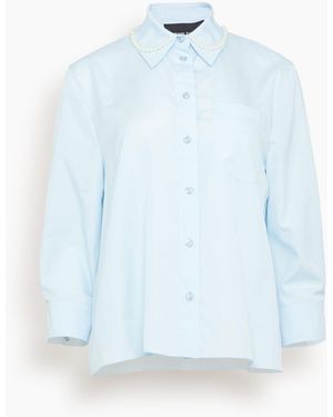 Simone Rocha Cropped Masculine Shirt - Blue