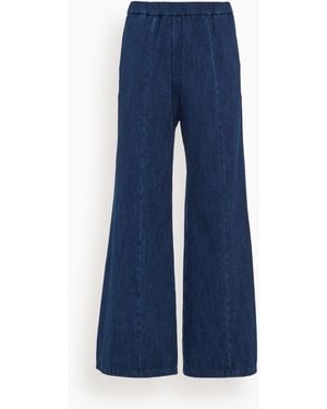 Forte Forte Tailored Wide-Leg Denim Pants - Blue