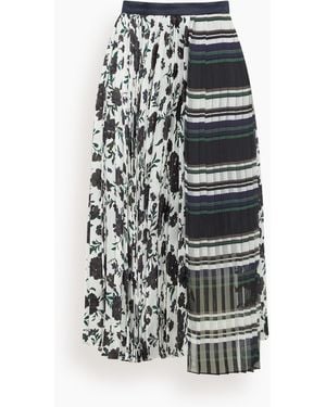 Sacai Pattern Mix Skirt - White