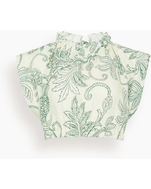 lemlem Muna Ruched Crop Top - Green