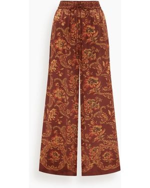 ALÉMAIS Seraphina Silk Pant - Brown