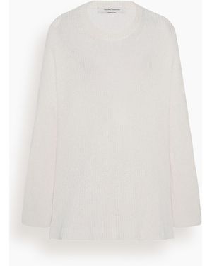 Another Tomorrow Draped Crew Knit - White