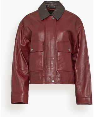 Rag & Bone Nonie Leather Jacket - Red