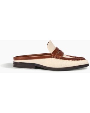 Jonathan Simkhai Dean Canvas Combo Loafer Mule - White