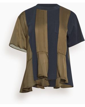 Sacai Satin X Cotton Jersey T-Shirt - Multicolor