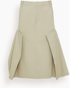 Tibi Luxe Spring Tucked Pleat Skirt - White