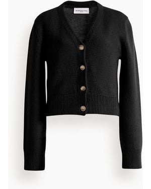 Brandon Maxwell The Sloane Silk Cashmere Cardigan Sweater - Black